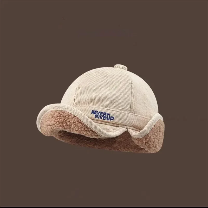 Lamb Wool Duckbill Bomber Hats for Men and Women Autumn Winter Outdoor Cycling Flying Caps winter hat earflap hat