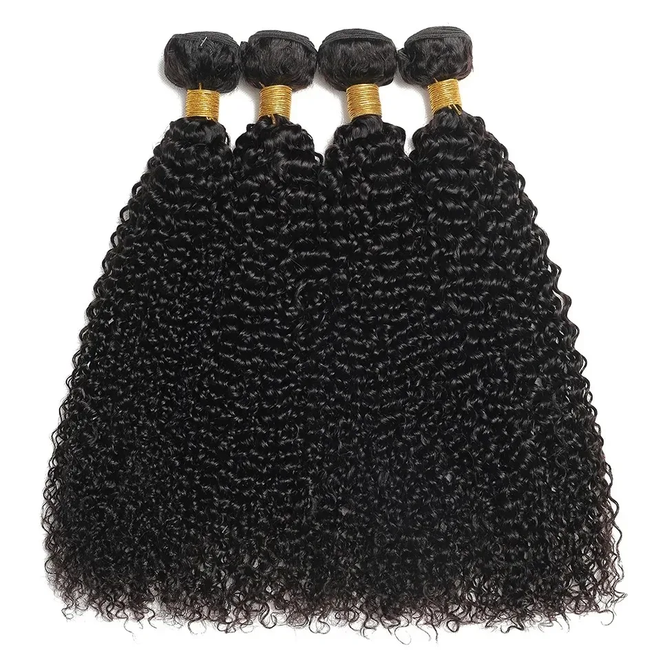 Extensiones de cabello humano rizado Afro mongol, mechones de cabello humano virgen 100% sin procesar, tejido Jerry Curl, 1/3/4 piezas
