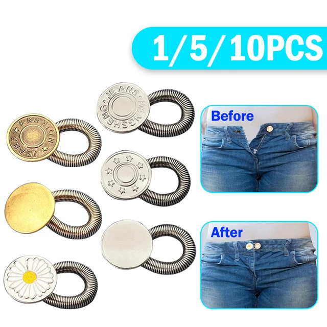 Adjustable Jeans Button Extender Pants Waist Extension Stretch Nail-free  Metal F