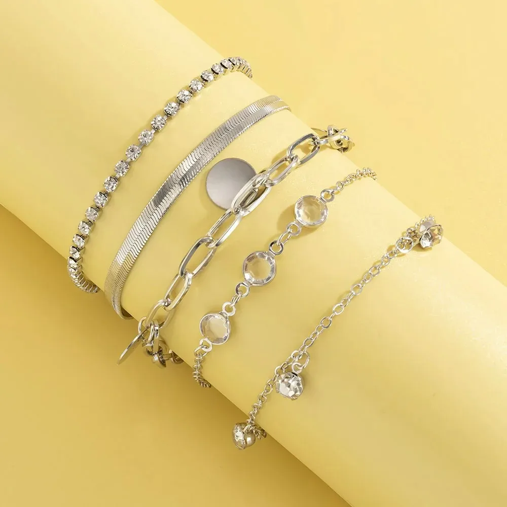3 Pcs/set Geometric Twisted Lines Irregular Shaped Open Cuff Bracelet and Bangle Set for Women Punk Exaggerated Style Accessor