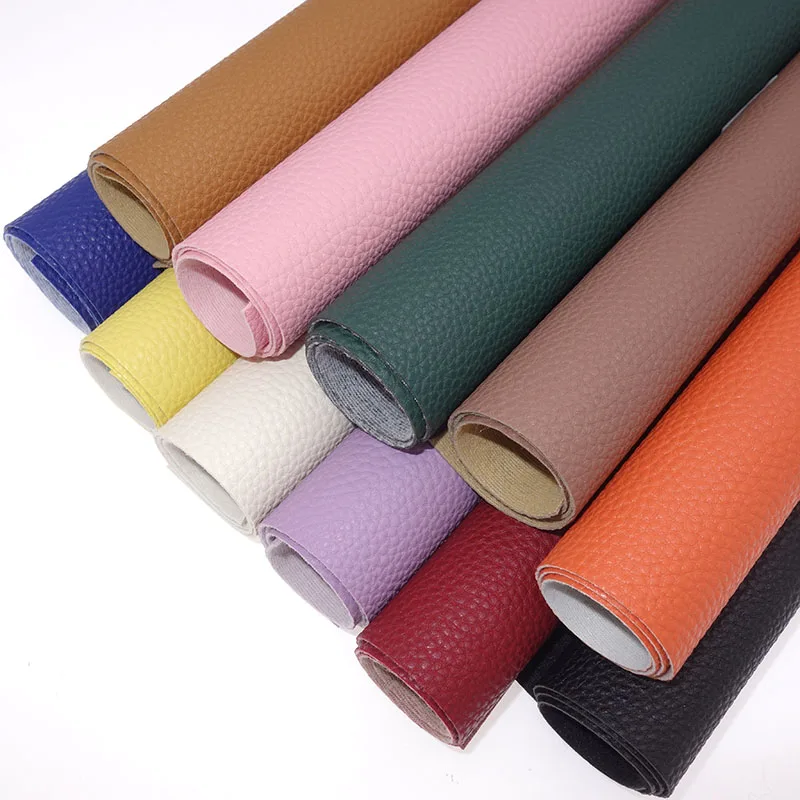 25*34CM Litchi Pattern Faux Leather Fabric For Sewing Artificial Synthetic Pu For DIY Bag Material handmade Fabric 1mm thick