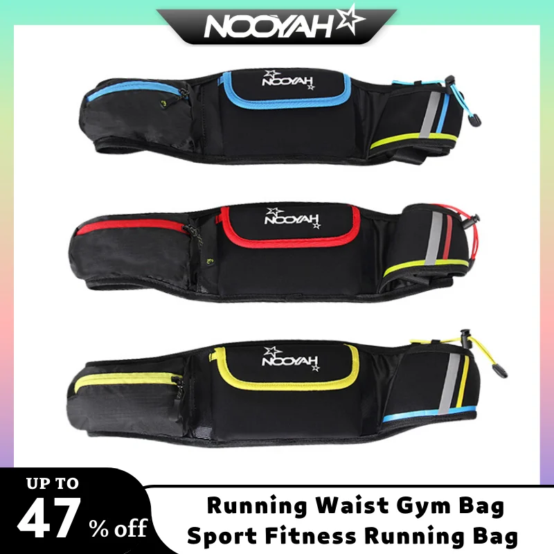 

NOOYAH Running Waist Bag Outdoor Sport Fanny Bag GYM Jogging Fitness Kettle Bag Phone Bag Large Widened Shoulder Strap Waist Bag