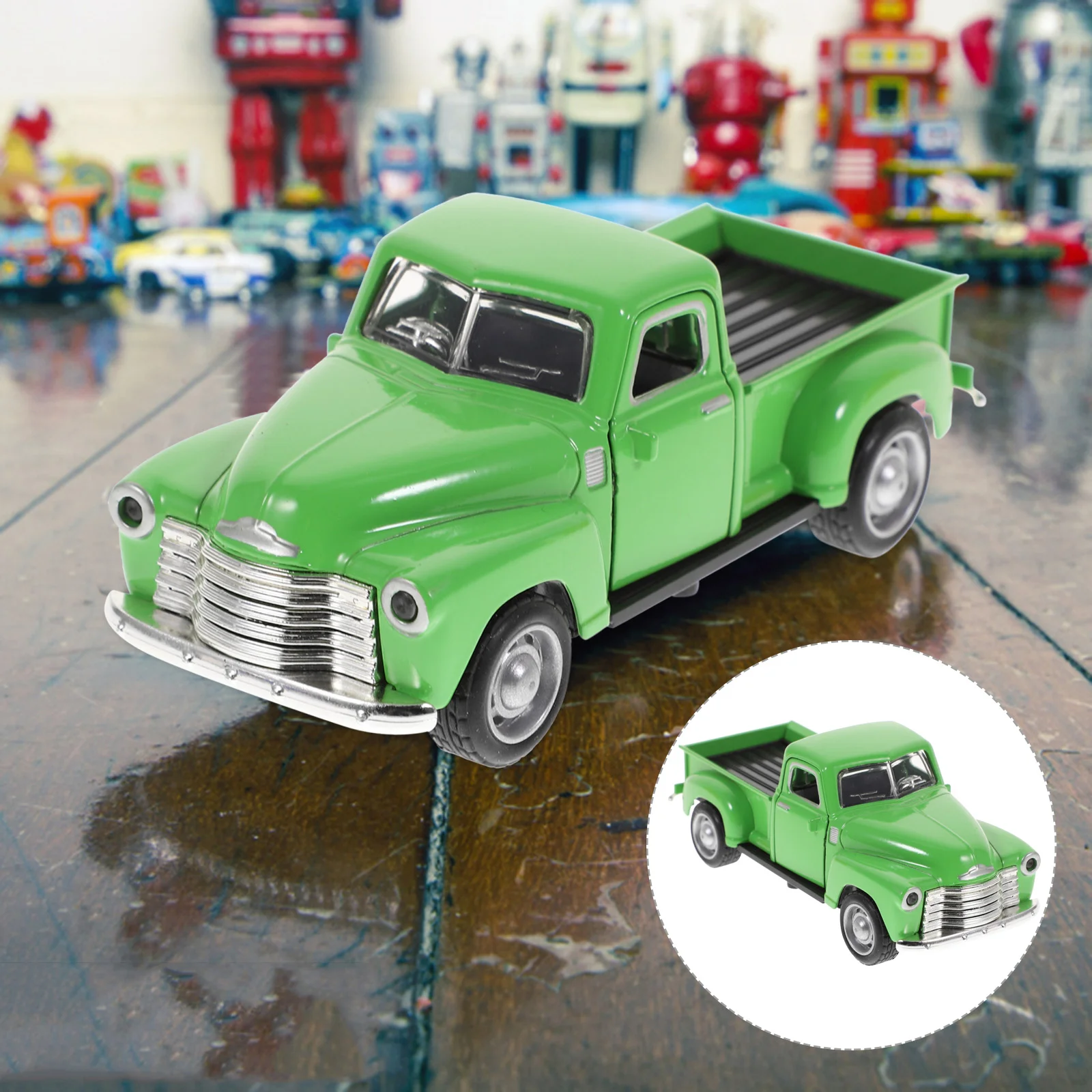 

Car Decor Model Truck Vintage Metalvehicle Cars Farmhouse Diecast Alloy S Red Table Classic Old Figurine