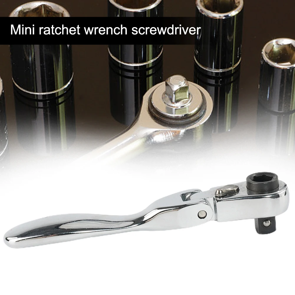 

Screwdriver Ratchet Wrench Batch Head Chrome-vanadium Steel For Repairing Single Wrench Socket 2 In 1 6.35mm Accessories