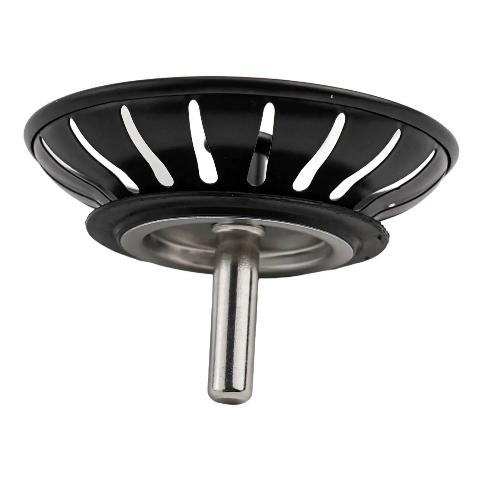 1pcs Kitchen Sink Strainer Stopper Waste Plug Sink Filter 78mm Black Stainless Steel Strainer Filter Kitchen Tools