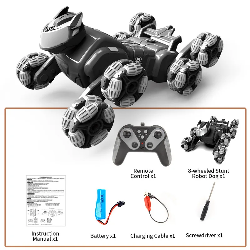 Jjrc New Eight-Wheel Double-Sided Stunt Driving Mechanical Dog 2.4g Boy Deformation Remote Control Toy Robot Dog 5