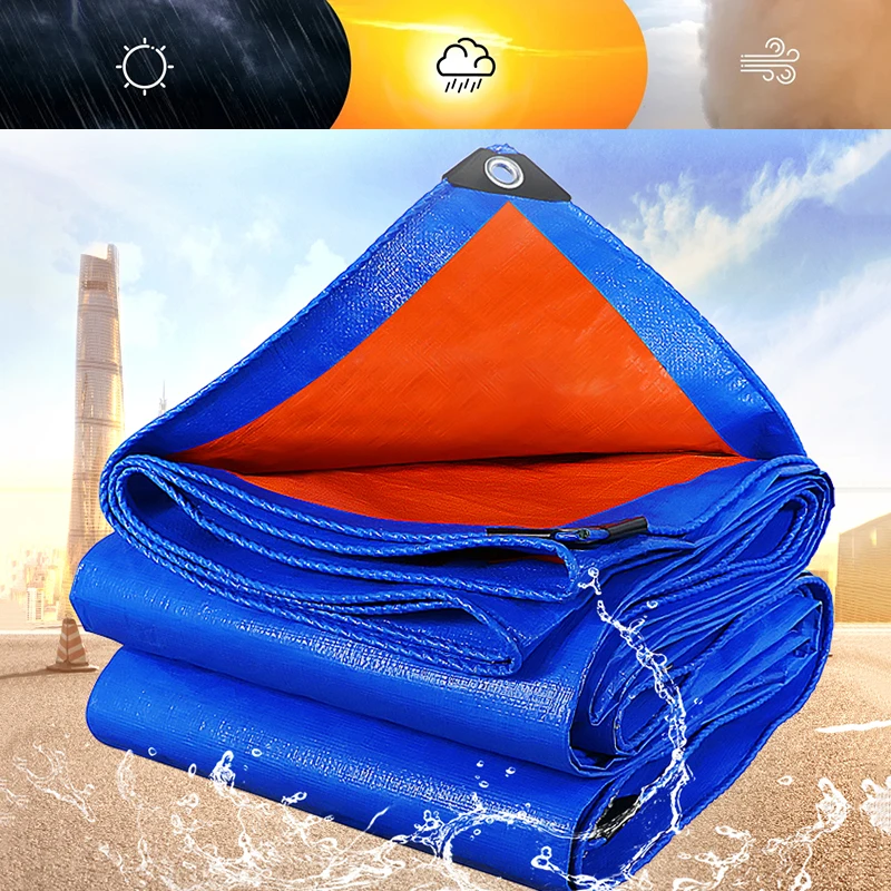 Waterproof Tarpaulin Waterproof Tarp Tarpaulin Rain Cover Tarpaulin Rectangle 2m*1 2 3 4 5 6 3m*3 4 Awning Sun Shade Outdoor Blue Tarp Facility Backyard Block Anti-Uv Rain Cover Camping