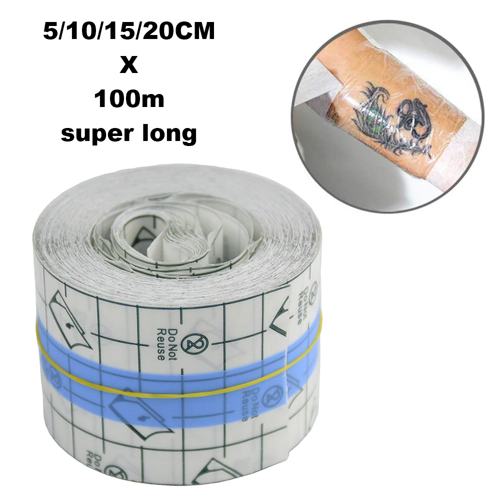 100m Waterproof Tattoo Film Protection Super Long Transparent Aftercare Protective Skin Healing Tattoo Adhesive Bandages Repair bike saddle bag cycling top tube bag waterproof transparent pvc phone protection bag for bikers