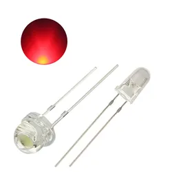 Multi-Color LED Light Bead Set - 5mm & 3mm White, Red, Green, Blue & Yellow (10-Pack) for 12V 5mm Hat (Red)