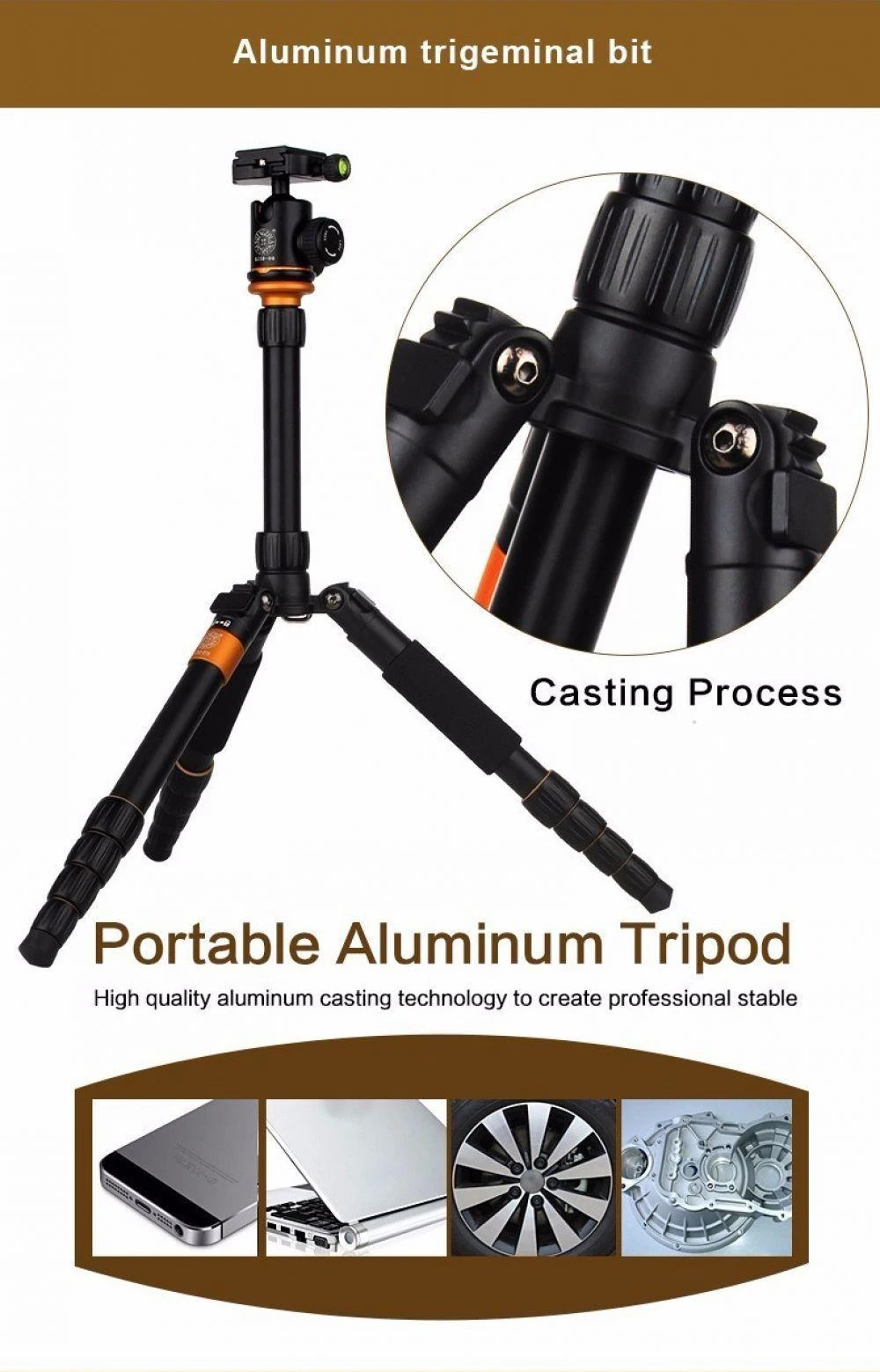 QZSD Q278 Professional Portable Aluminium Alloy Camera Travel Lightweight Tripod