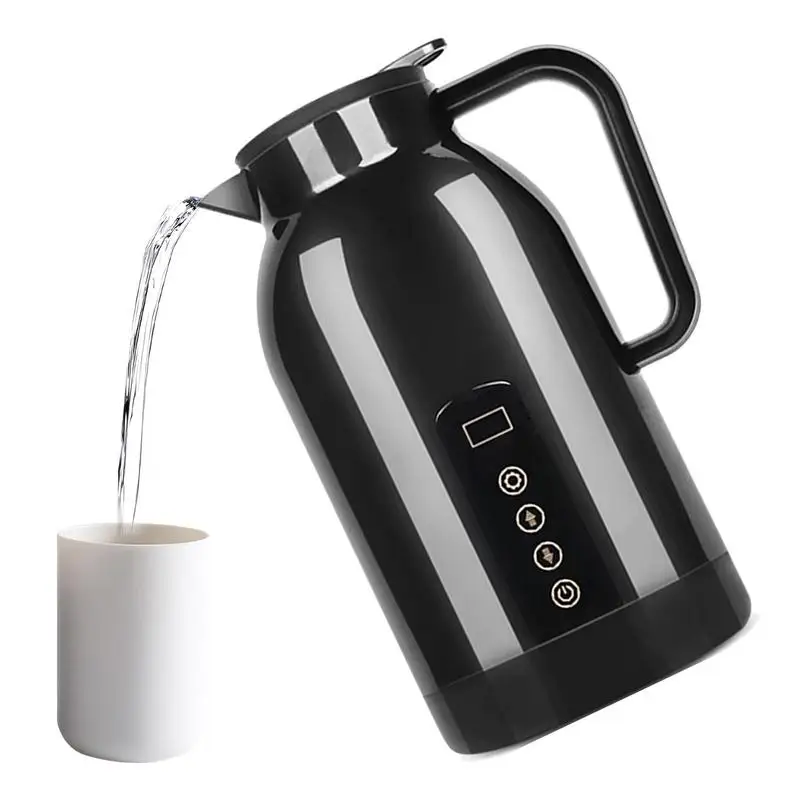 

Electric Car Cup Travel Heating Cup Black Car Water Warmer 1150ml 12V/24V Electric Car Cup Strong Sealing Touch Screen