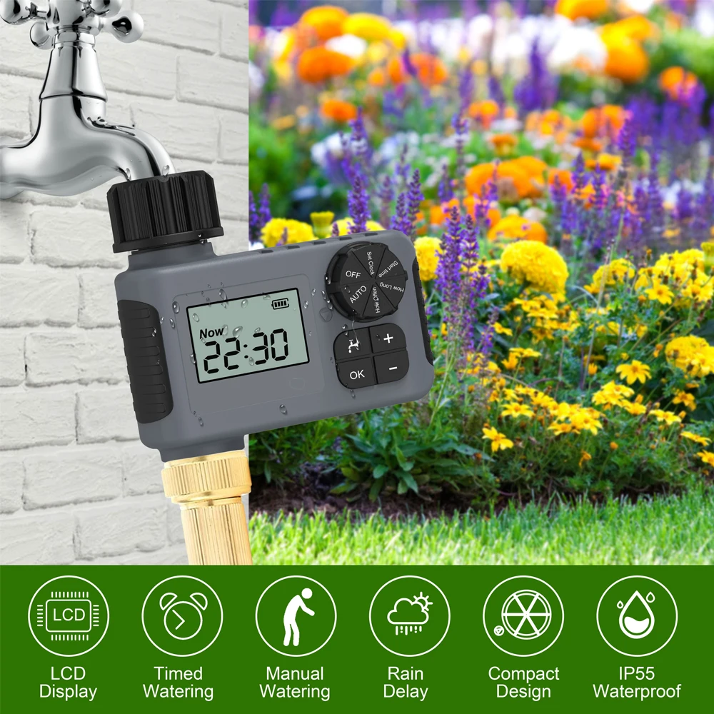 Smart Garden Watering System with LCD Screen Outdoor Plant Automatic Irrigation System Faucet Controller Drip Watering Timer 2