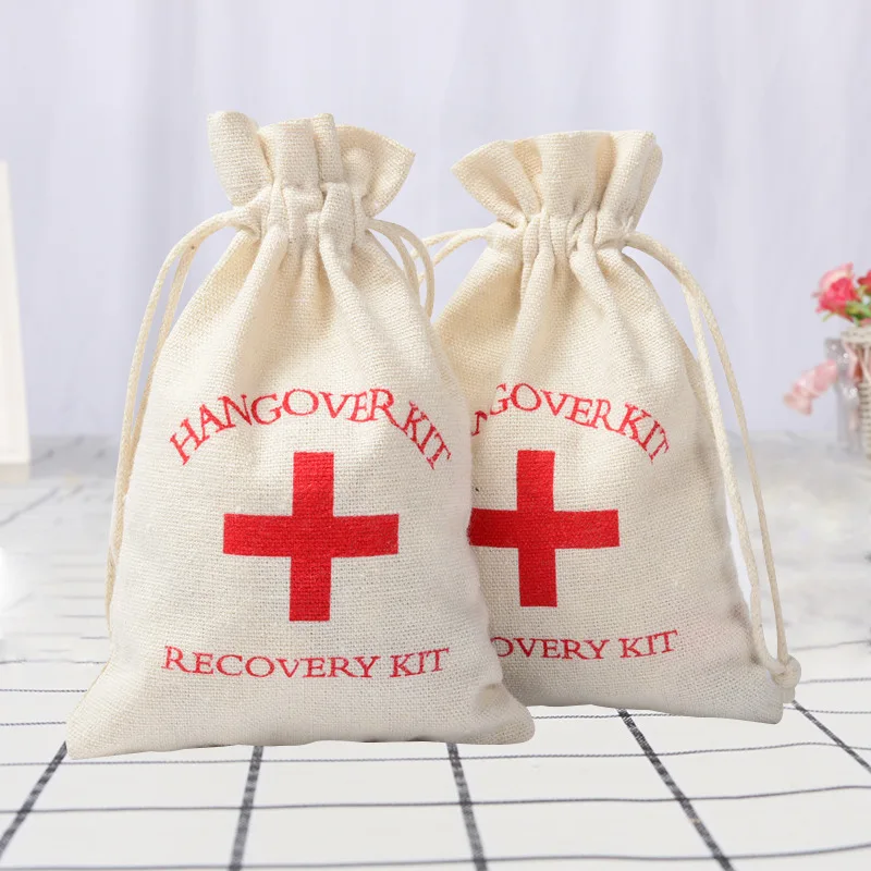 2/5Pcs Wedding Favor Holder Bag Hangover Kit Bags For Guests Gift