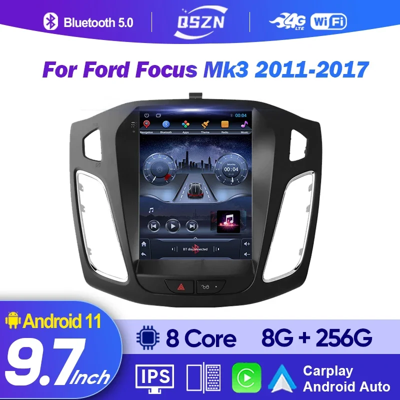 

QSZN 9.7" Car Radio 2 Din Android for Ford Focus Mk3 2011 - 2019 Multimedia Player Stereo Navigation GPS Carplay Auto Head Unit