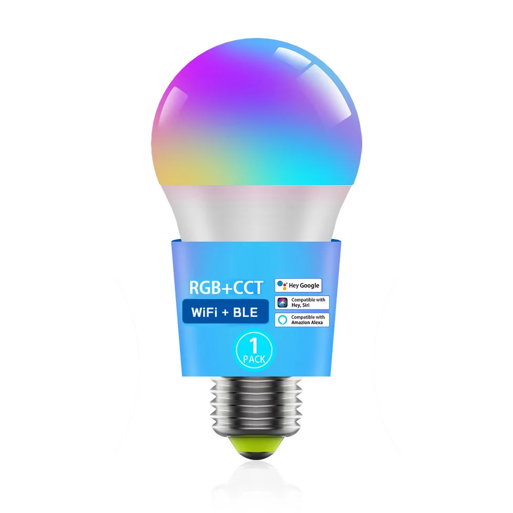 1-12 szt. Inteligentne żarówki LED WiFi 220V 110V 10W E27 Alexa Bluetooth Lampa LED RGB Smart Life APP Google Assistant Sterowanie Głosowe