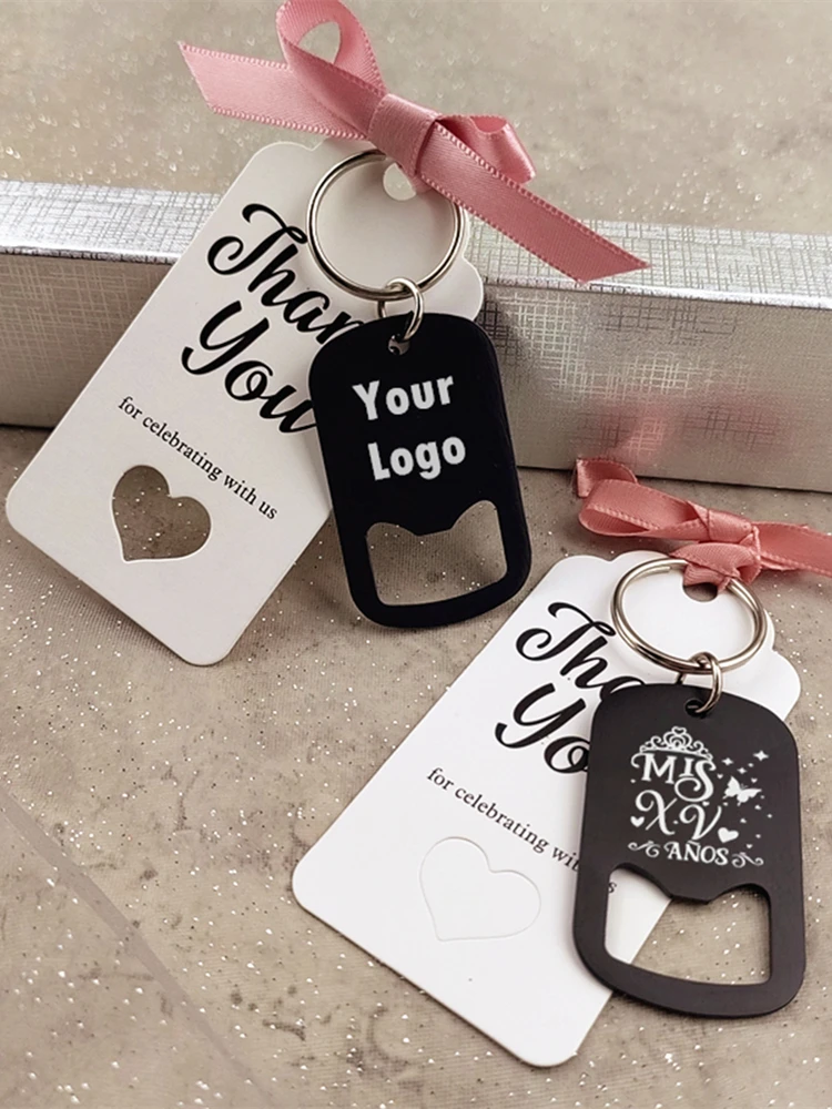 Personalized Gifts Wedding Keychains Keyrings Bottle Opener with bags for Party Favors Baptism Custom Souvenir 13 S0356941dc15644ecb69a9e1134f6af831