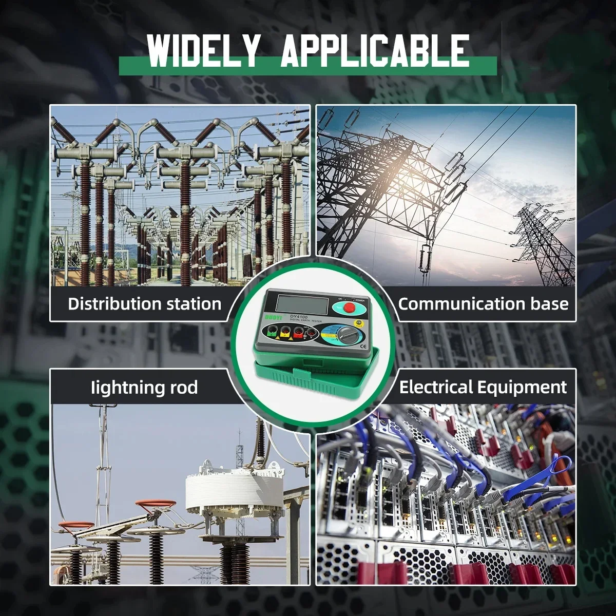 Description Picture 6 of itemDY4100 Digital Earth Ground Resistance Meter Meg-ohmmeter 0-2000 Ohm Electrician Resistance Tester Voltage Measuring Instruments