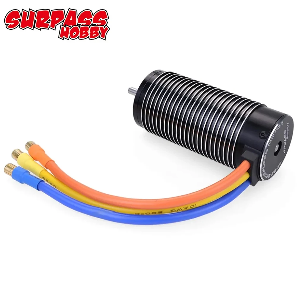 Brushless Motor Surpass Hobby Rocket 4082 4092 4-pole Waterproof Sensorless 5mm Shaft for 1:8 1/8 RC Cars RTR Monster Truck