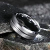 Bagues en acier titane couleur argent 8mm pour hommes et femmes, bagues en acier inoxydable brossé mat, bijoux cadeaux de mariage