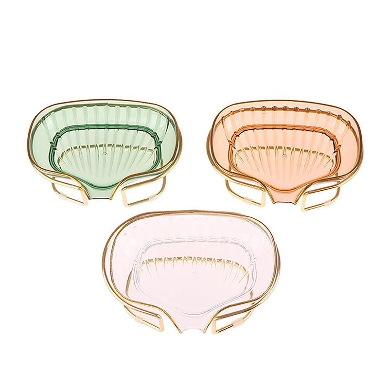 Bathroom Soap Dish Light Luxury Toilet Shower Soap Case With Drain Holder Storage Case Tray Container Bathroom Gadgets