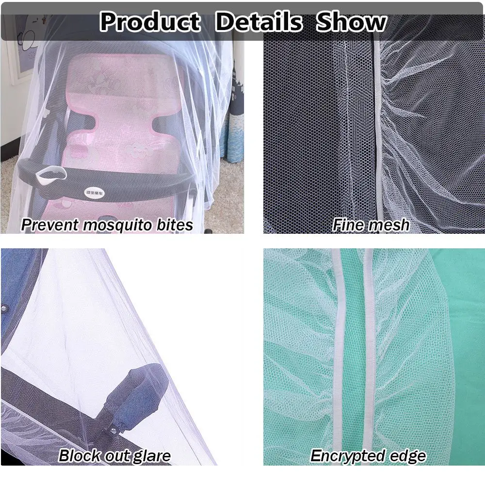 Cover Outdoor Stroller Accessories  Mosquito Net Pushchair Anti-bug Netting Pushchair Mosquito Net Infant Protection Mesh