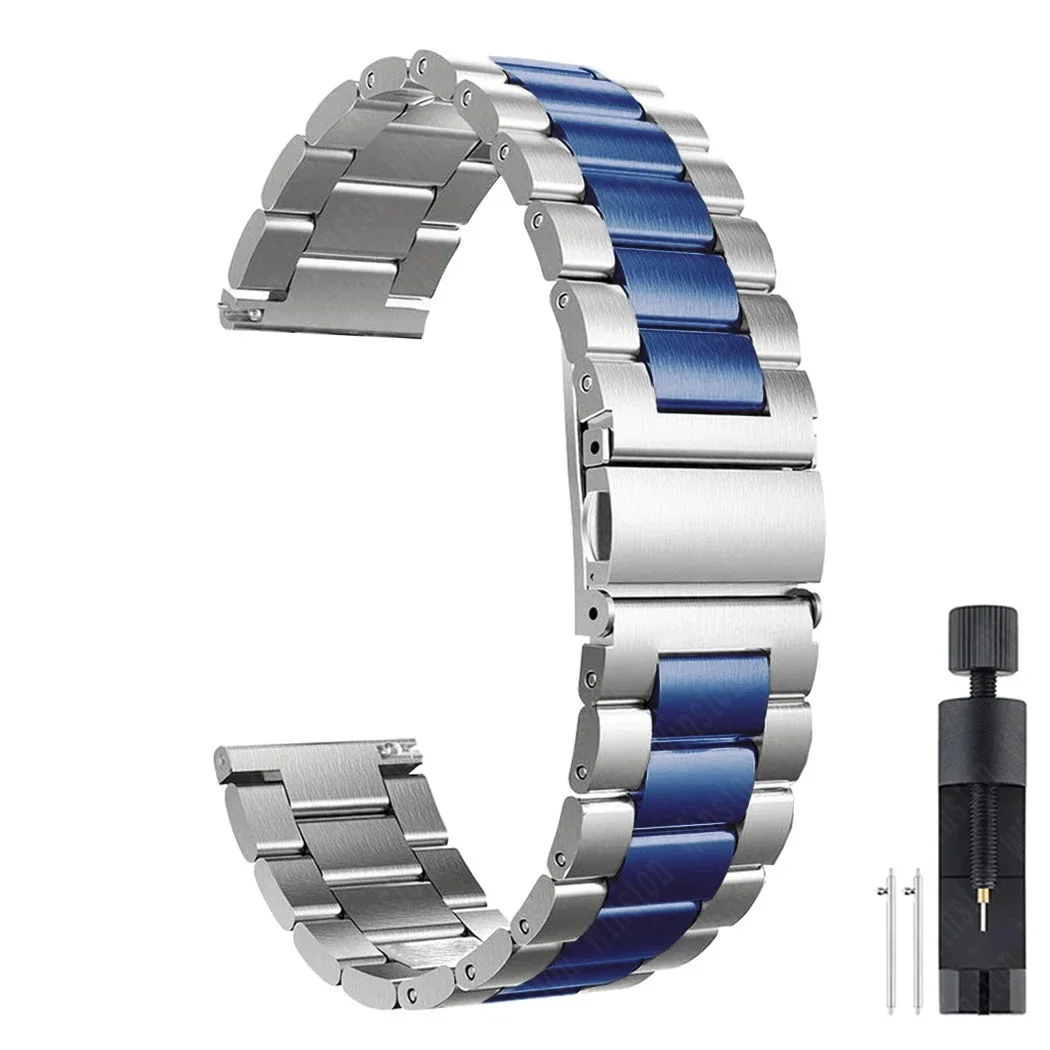 Stainless Steel Metal Watch Band - 20mm/22mm