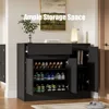 Shoe Cabinet Storage with 3 Doors,Freestanding Shoe Cabinet with Drawer & Adjustable Shelves, Wooden Shoe Organizer for Entryway 4