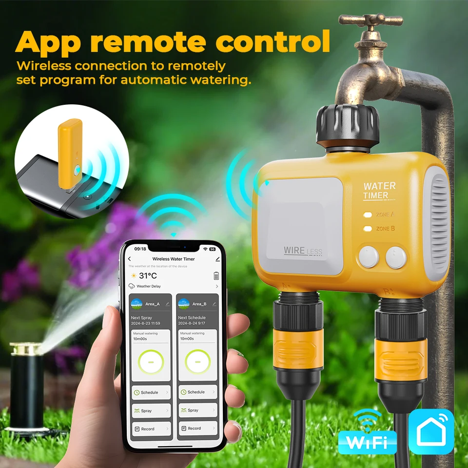 WiFi Water Timer For Irrigation, Smart Garden Hose Timer, Compatible With Alexa And Google Home, Wireless Remote Control System With Wifi Hub, For Garden Watering - View #4