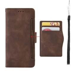 Luxury Detachable Leather Wallet Flip Case - Premium Card Holder Book Cover for VIVO Y300 Pro 5G (Coffee)