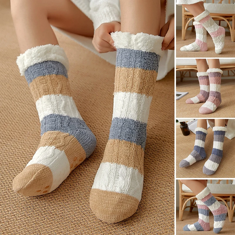 

Autumn Winter Women Mid-calf Socks Warm Thicken Socks Casual Slipper Socks Comfortable Sleep Socks For Girls 2022 New Hosiery
