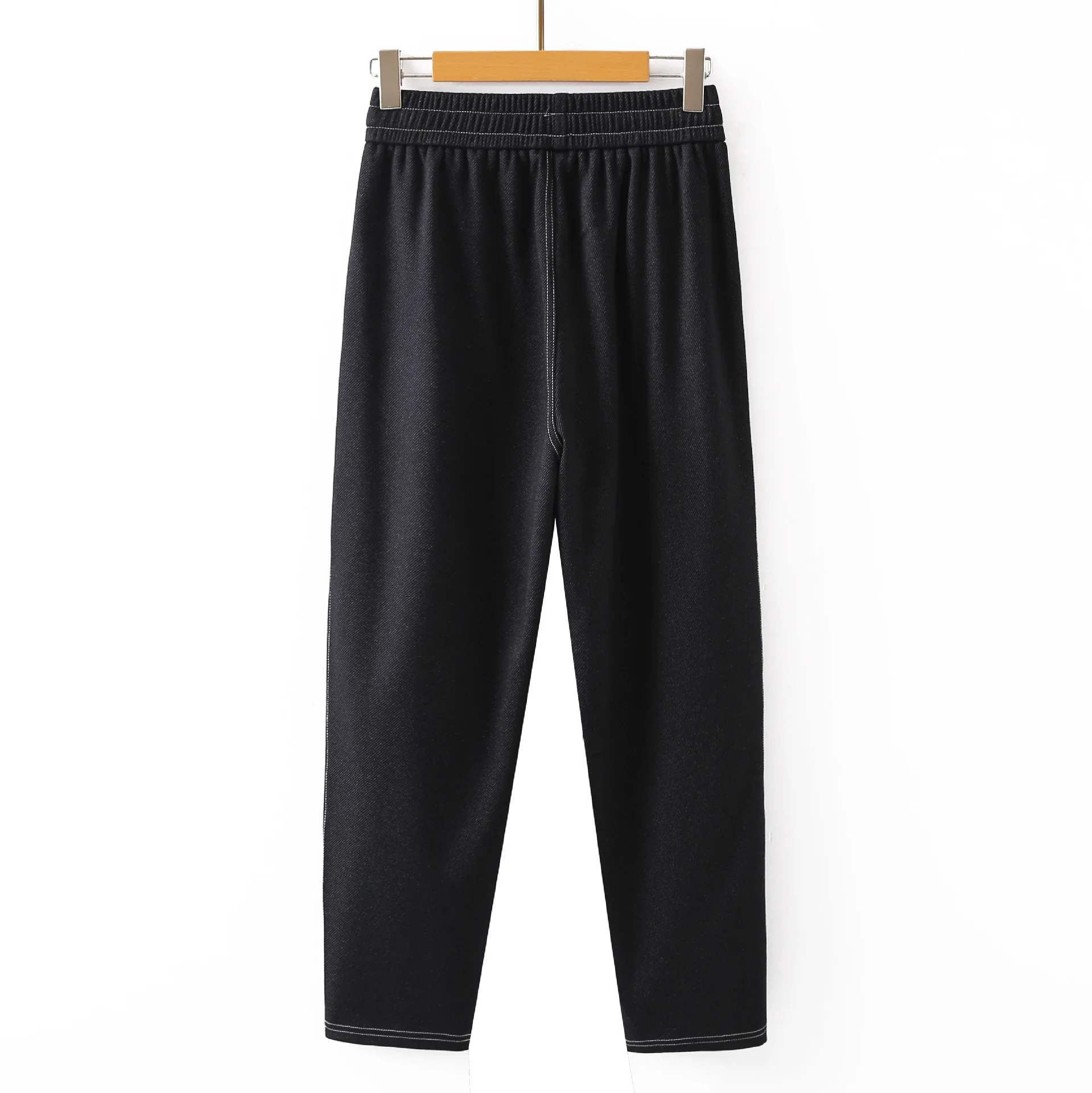 Fashion Plus Size Women's Jeans New Autumn Style For Casual Bright Line Drawstring Waist Harem Pants 25008