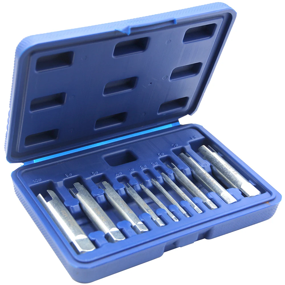 10pc Broken Head Tap Extractor M4-M22 Hand Thread Extractor Broken Thread Tapping Counter Thread Tap Tool Set