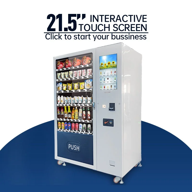 Factory Supply 21.5' Inch Touch Screen Vending Machine Customized Drinks Food Snack Combo Vending Machine With Elevator 20 points usb android linux win 84 85 86 inch multi touch frame infrared touch screen panel