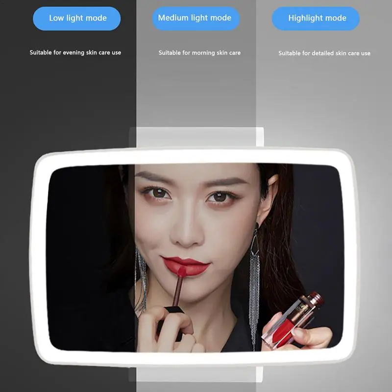 충전식 터치 스크린 LED 자동차 거울 화장 거울, 자동차 화장 거울, 내장 배터리, 충전식
