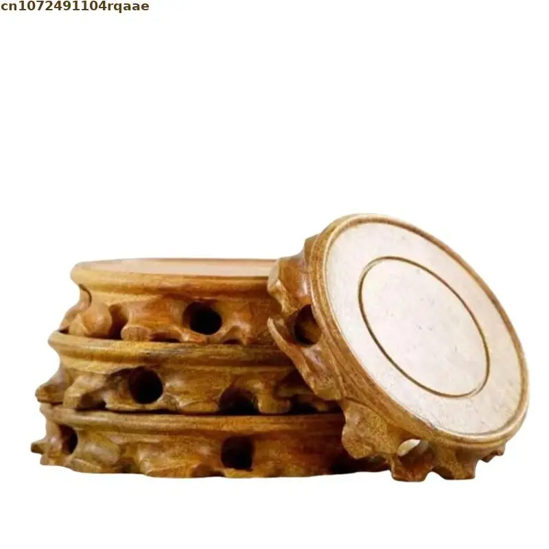 Natural Solid Wood Round Plant Stand Handmade Elegant Bonsai Base Rustic Home Decor Shelf Vase Sorting Table Flower Pot Holder
