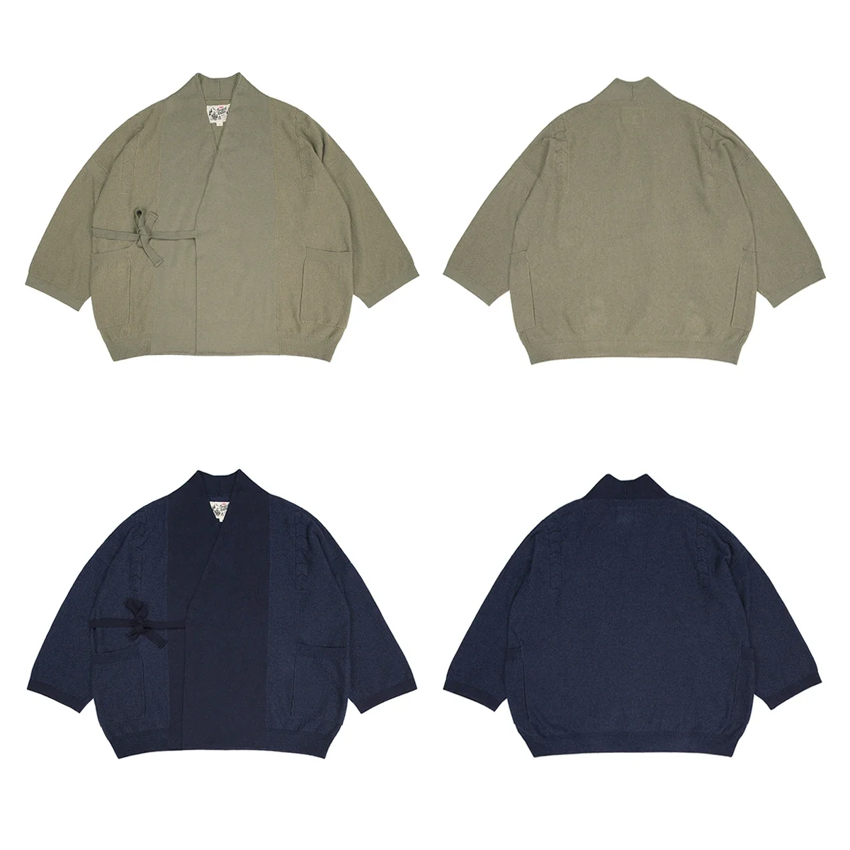 Second Order Japanese Style Kendo Jacket Retro Knitted Kimono Men's Cardigan 5
