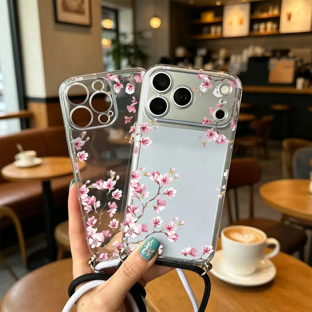 New Fashion Painted Crossbody Lanyard TPU Soft Phone Case