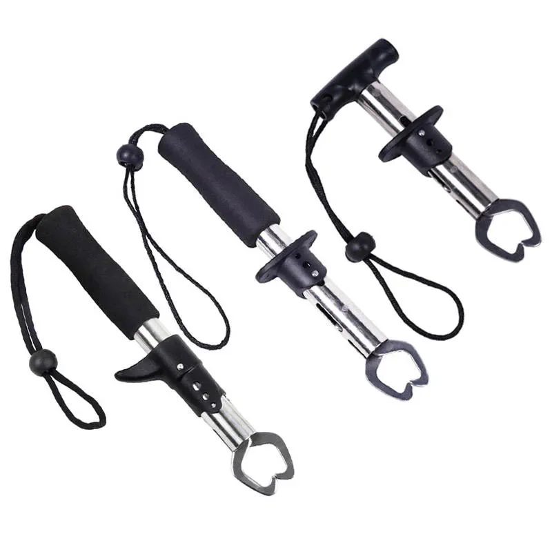 Portable Mini Stainless Steel Fishing Pliers with Fish Holder Lip Clamp Gripper for Weighing Purpose