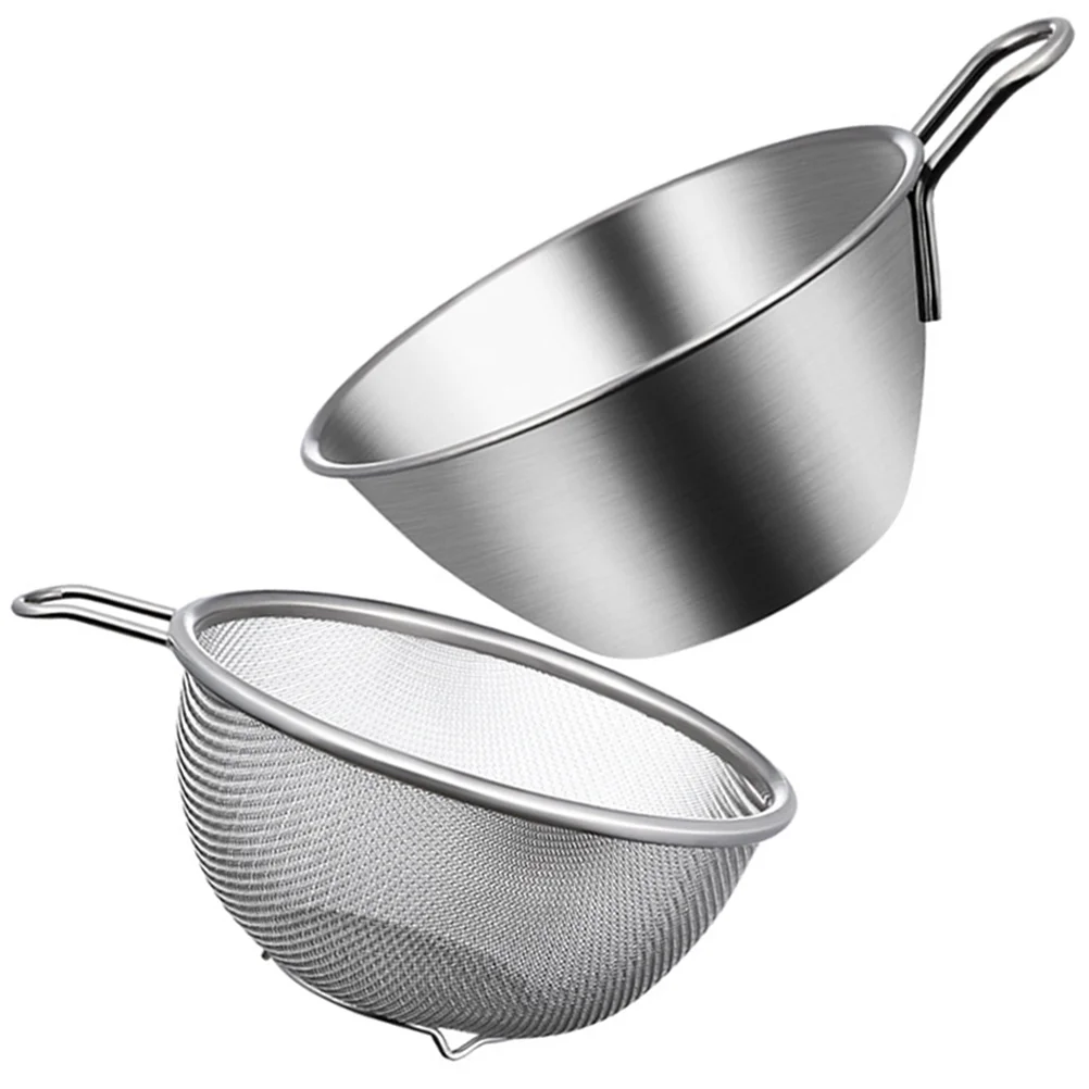 

Stainless Steel Colander Bowl Handle 15Cm Rice Washing Bowl Colander Fine Mesh Strainers