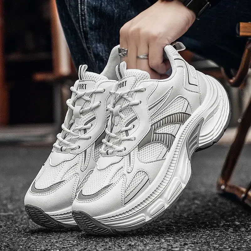 حذاء رياضي رجالي جلد فاخر سميك