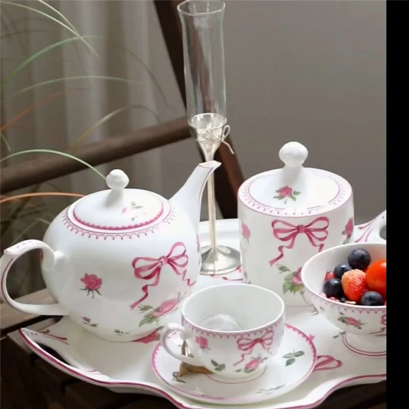 Ceramic Tableware Set Retro Rose Bone China Coffee Cup