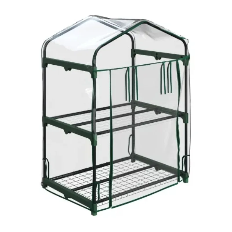 

Home-Complete 2 Tier Mini Greenhouse with Steel Frame and PVC Cover
