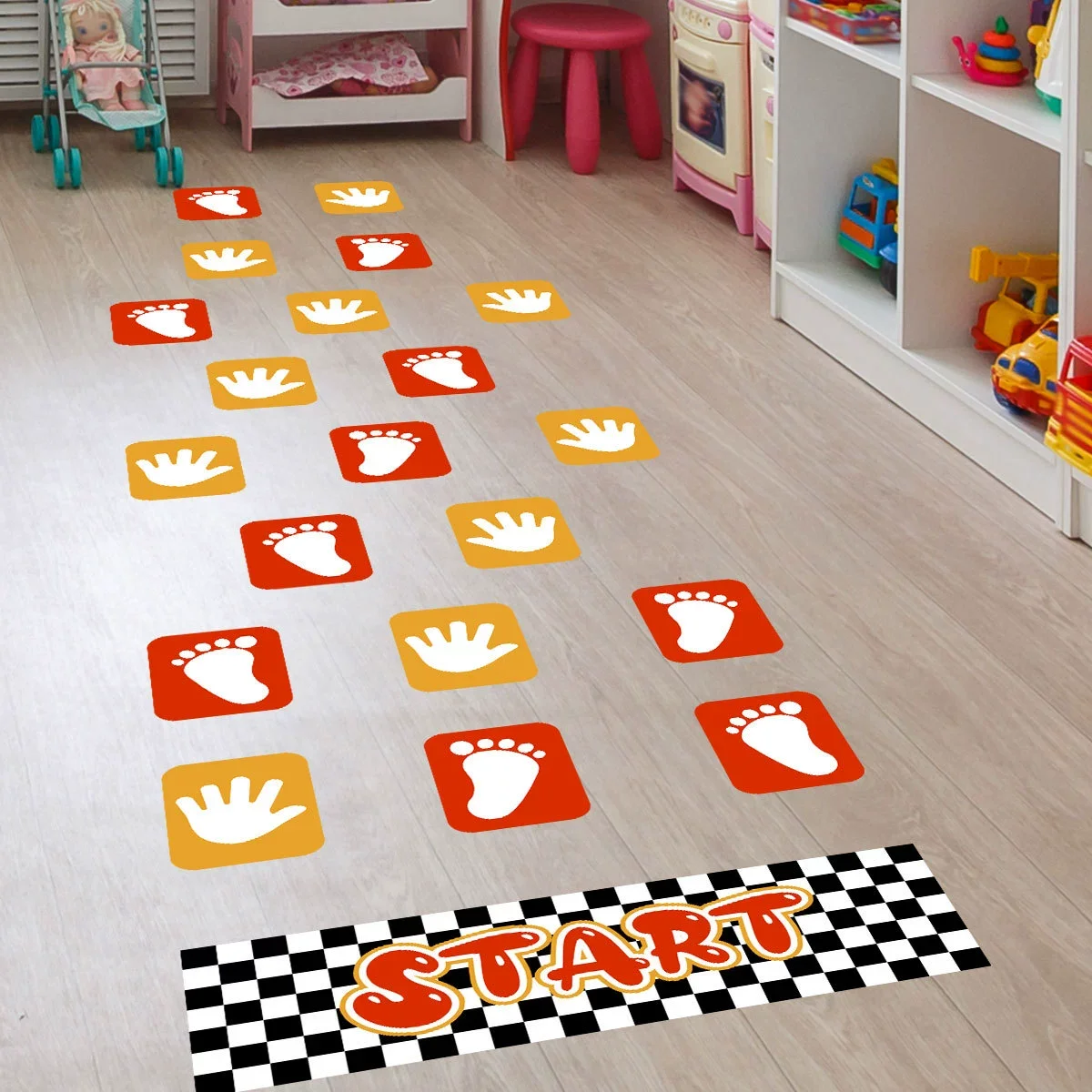 Home Nursery Kindergarten Decoration Number Grids Hopscotch Game Floor Stickers Parent-child Gift