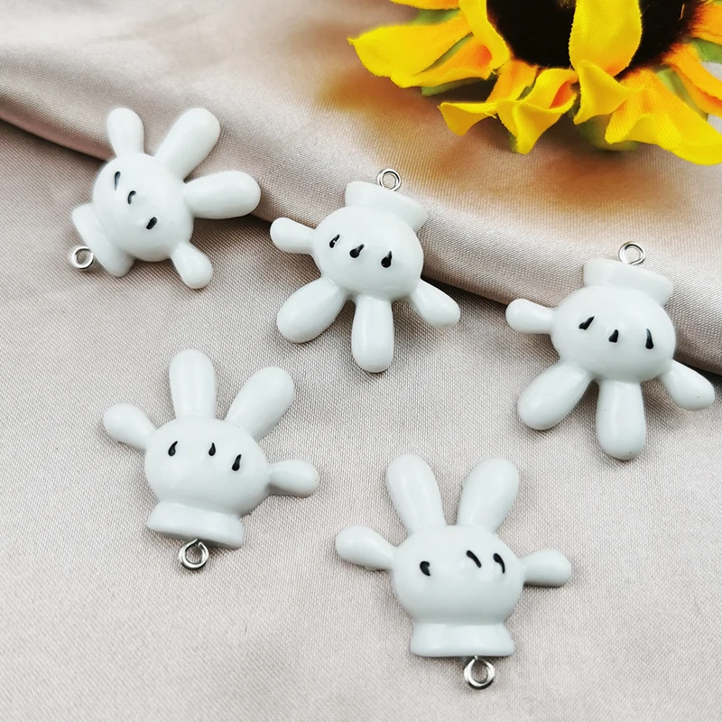 

10pcs white palm Charms 3D Resin Keychain cartoon hand Charms for Ear Jewelry Making Cute Charm Keychain Accessories Supplies