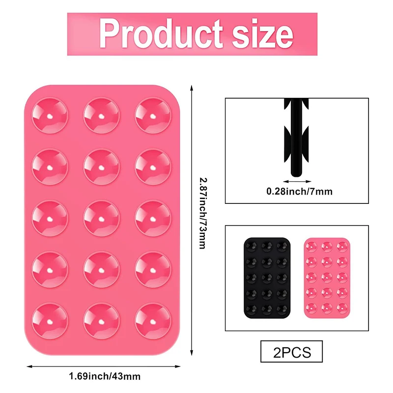 Suction Cup Wall Stand Mat Multifunctional Silicone Square Phone Double-Sided Case Anti-Slip Holder Mount Sucker Pad images - 6