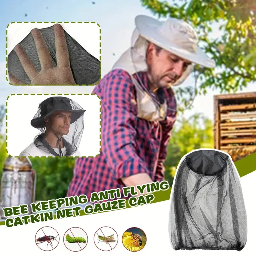 mosquito head net outdoor gardening hat insect-proof hat hiking camping fishing beekeeping windproof mesh anti-mosquito