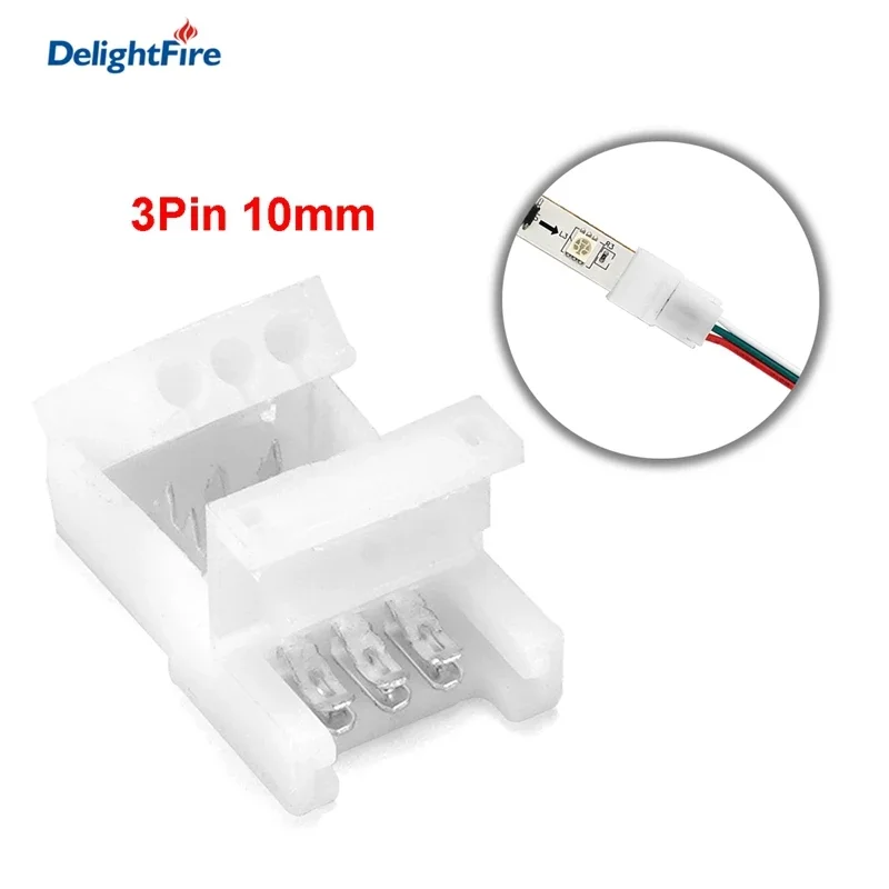 thumbnail image 1 of Conector de tira de LED de 2/3/4 pines, tira de luz sin soldadura a conector eléctrico de cobre para terminales de cable de tira WS2812B RGB 5835, 1 of 5