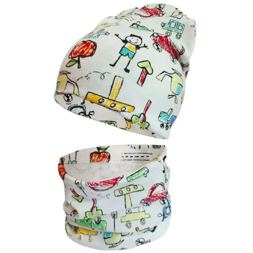 Autumn Winter Girl Baby Hat Cotton Boy Hat Scarf Set Children Beanies Cap Outdoor Warm Newborns Toddlers Caps Kids Head Cover 6