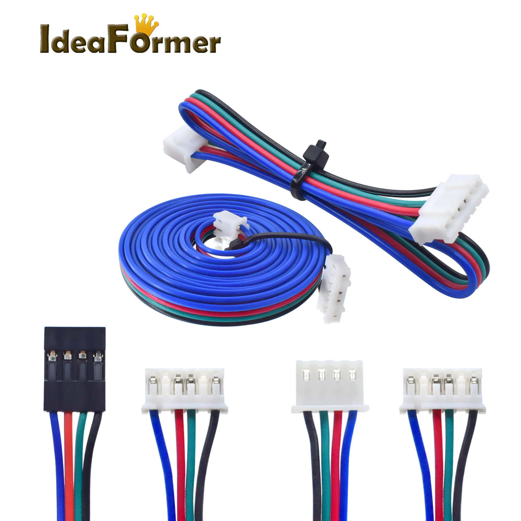 1Pcs 10cm/50cm/100cm/150mm Stepper Motor Cables 6pin PH2.0-4pin Extension Cord XH2.54 Black DuPont terminal for 3D Printer parts