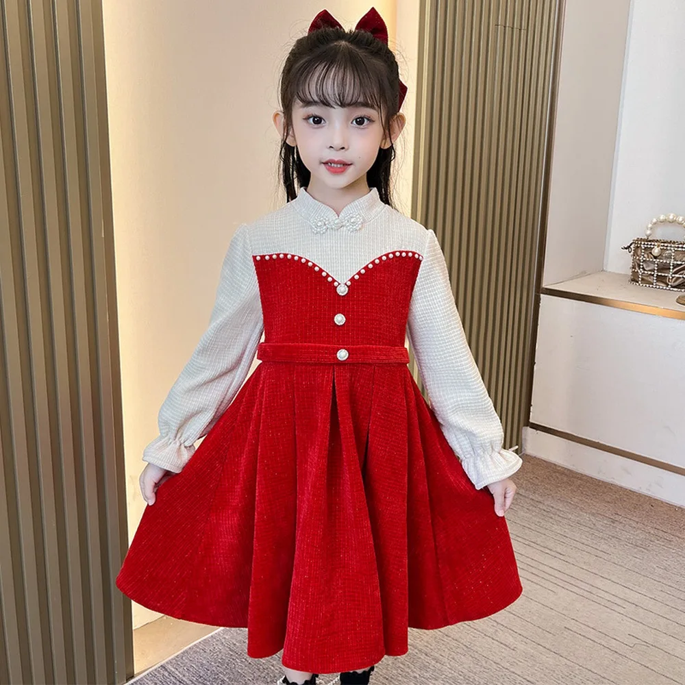 

Luxury Dress Infant Girl Party Dresses Elegant Girls Children's Ankle-Length Kids Winter Girl Baby Long Sleeve Princess Birthday